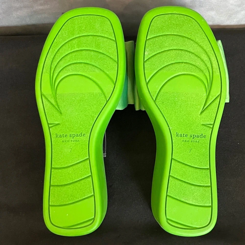 Kate Spade New York Bikini Platform Wedge Lime Green Platform Bow‎ Detail Size 7